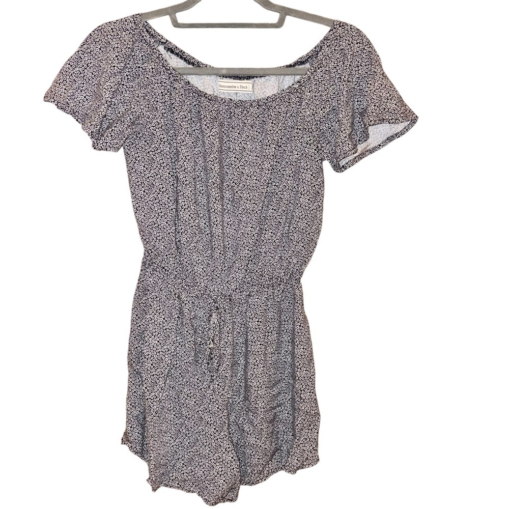 Abercrombie‎ & Fitch Ditsy Floral Romper blue white size medium